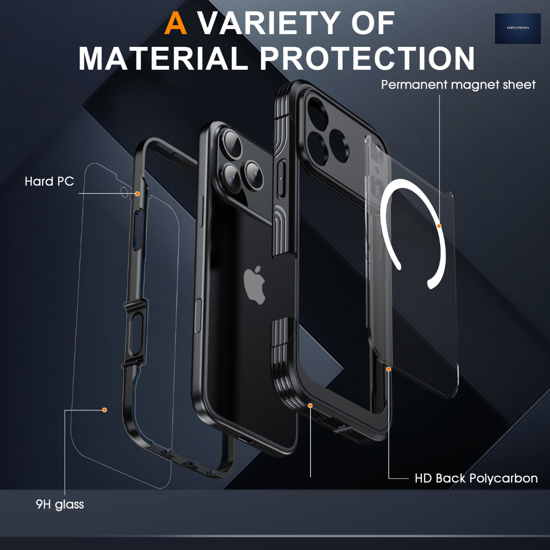NEXRON 360 UltraGuard Case with Built-In Screen Protector for iPhone 14(Black)