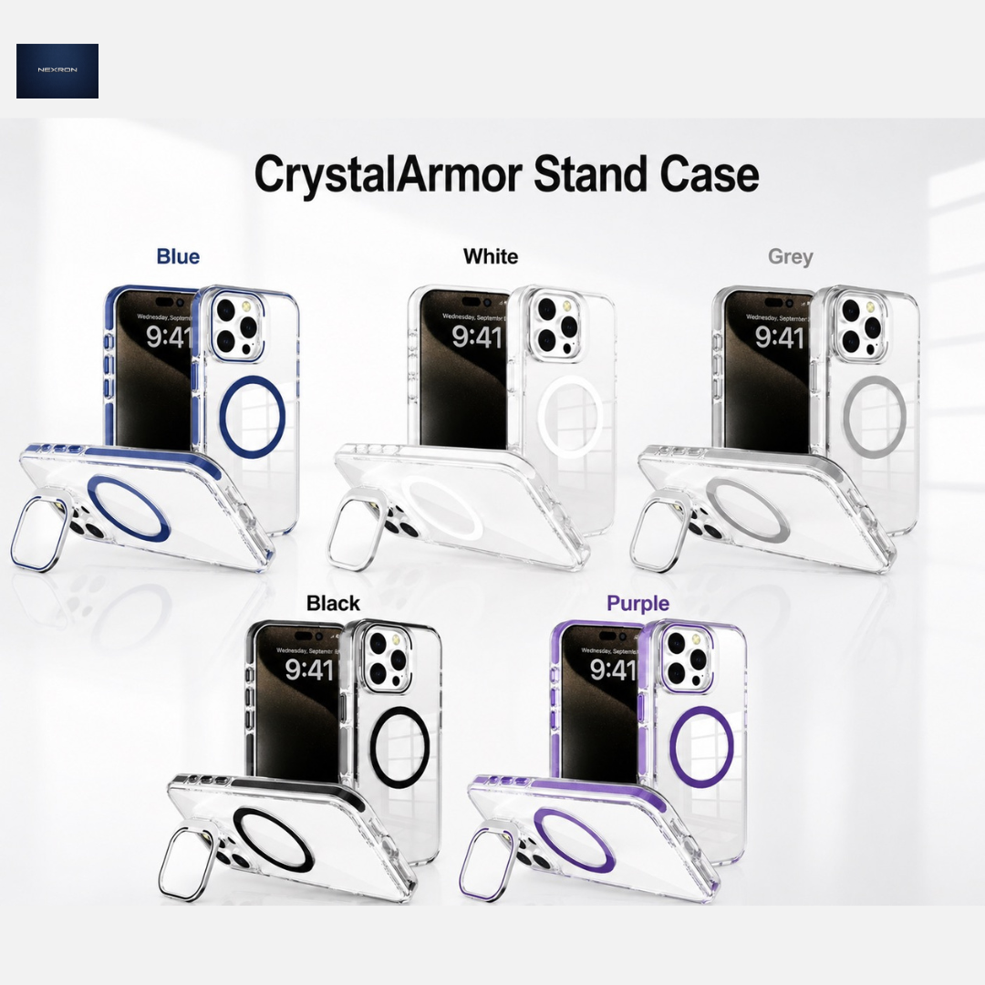 NEXRON CrystalArmor Stand Case for iPhone 17