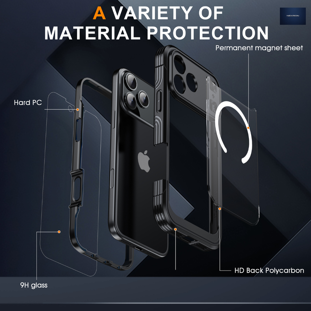 NEXRON 360 UltraGuard Case with Built-In Screen Protector for iPhone 18 Pro(Black)