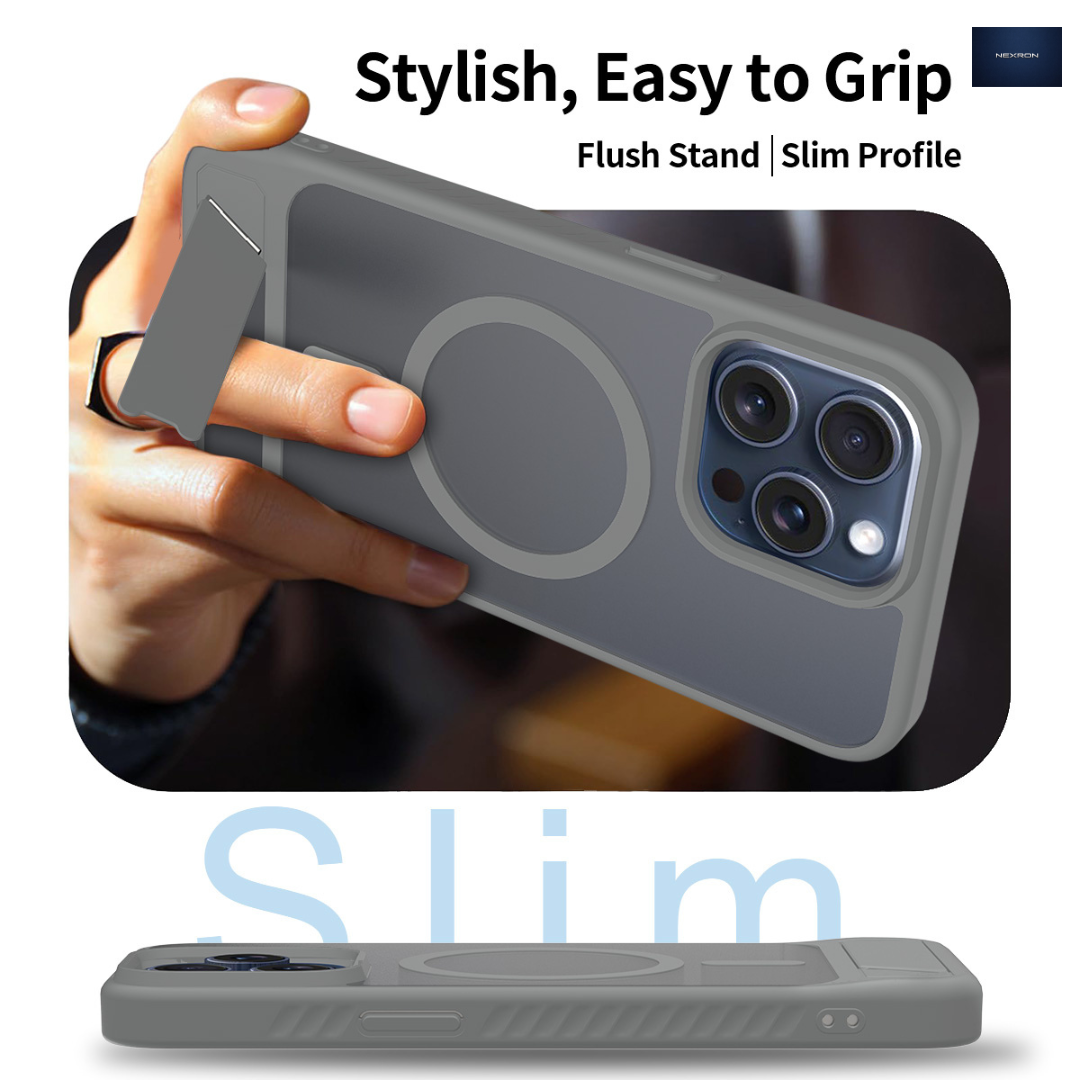 NEXRON StandMag Armor Case for iPhone 15 Pro