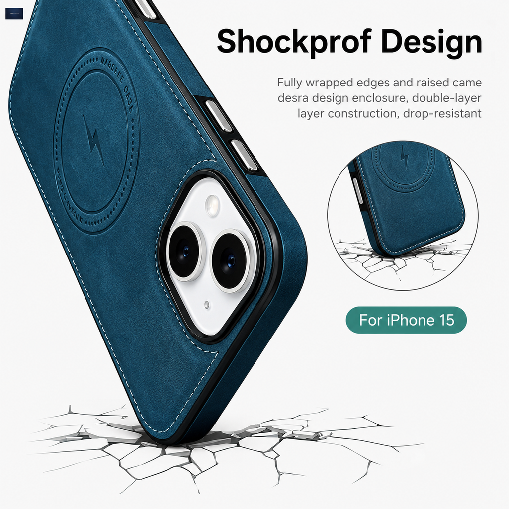 NEXRON Arc Leather Case for iPhone 15