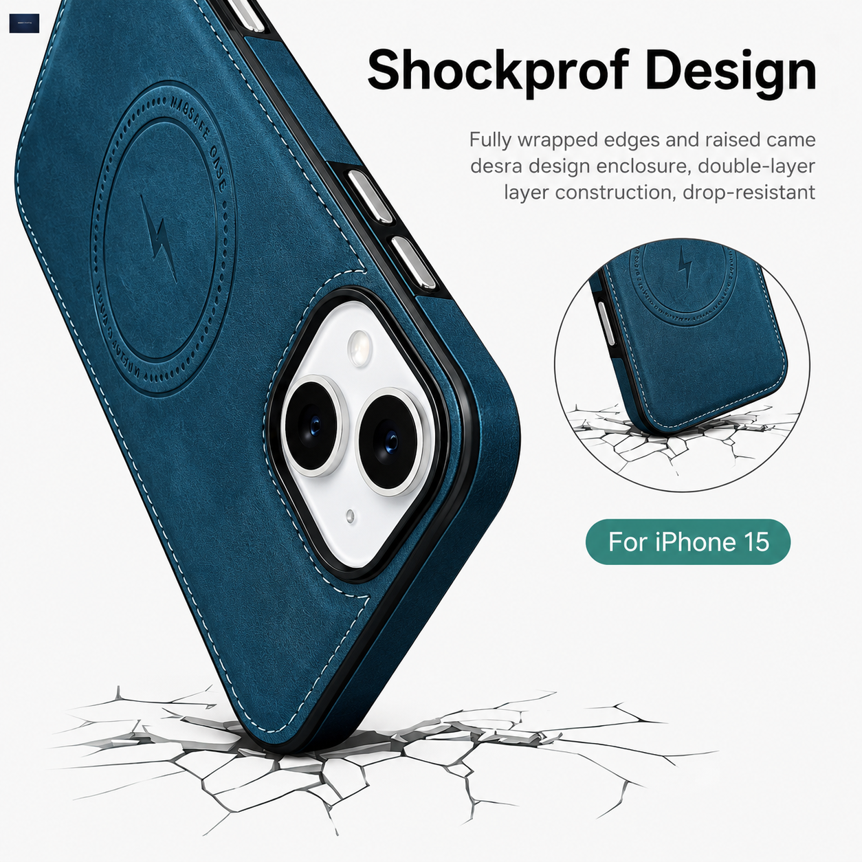 NEXRON Arc Leather Case for iPhone 15