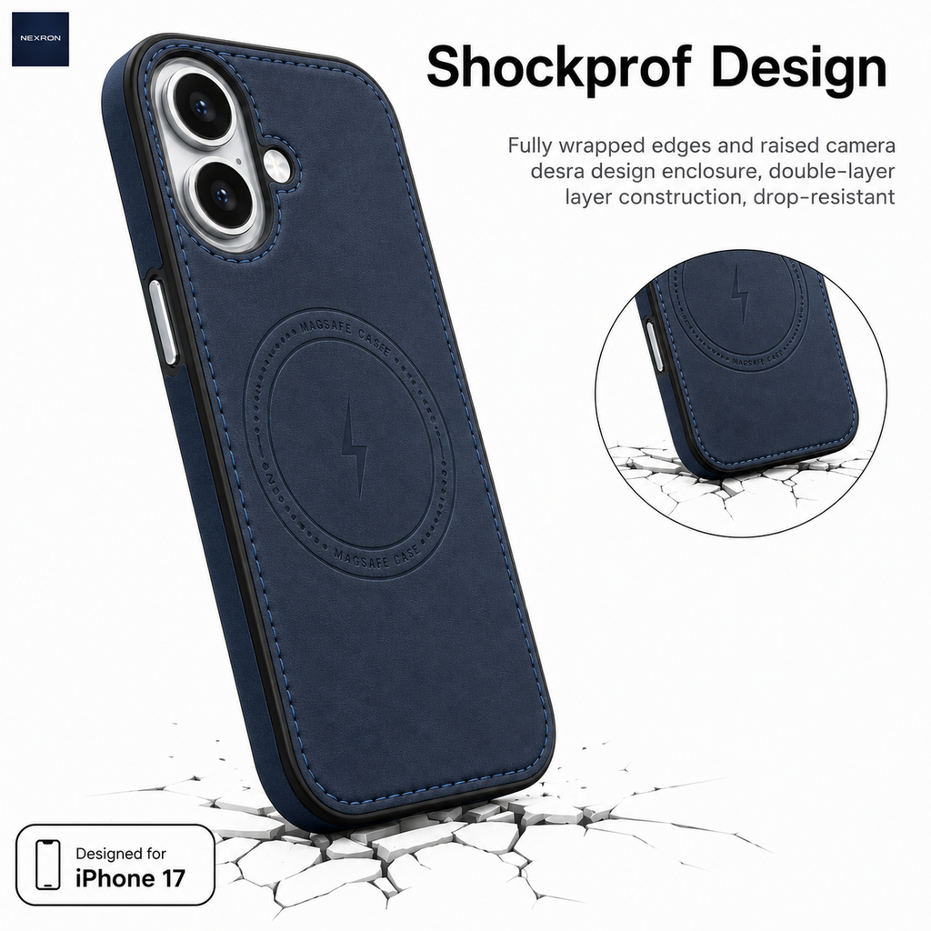 NEXRON Arc Leather Case for iPhone 17