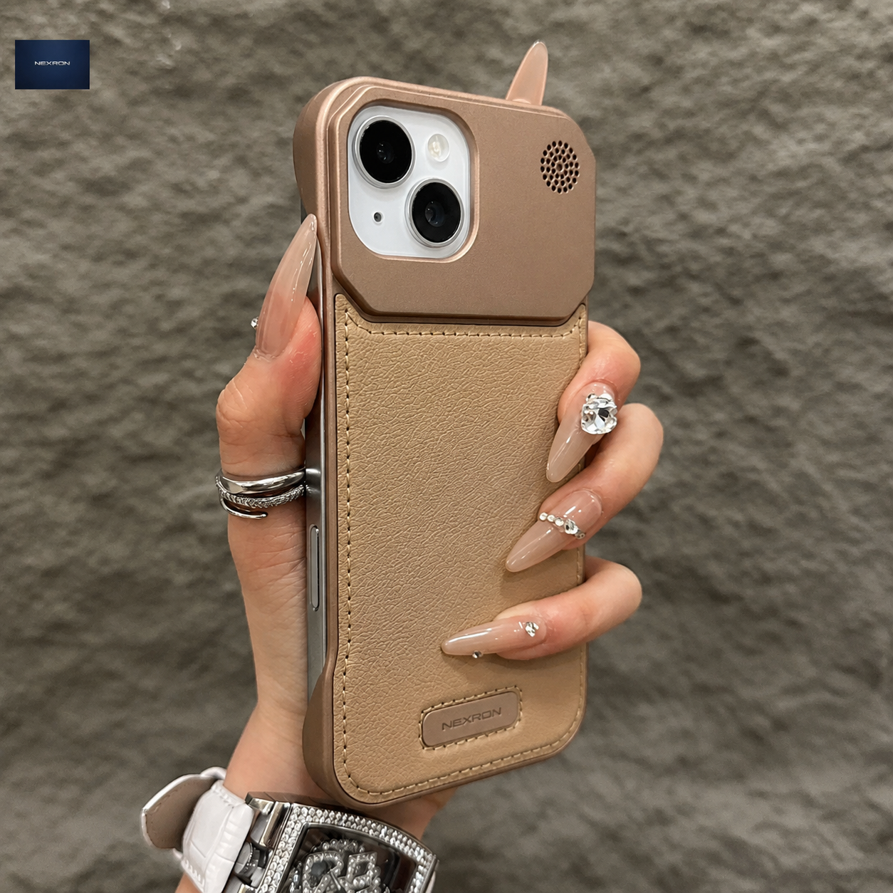 NEXRON PureAura Leather Case for iPhone 15 Plus