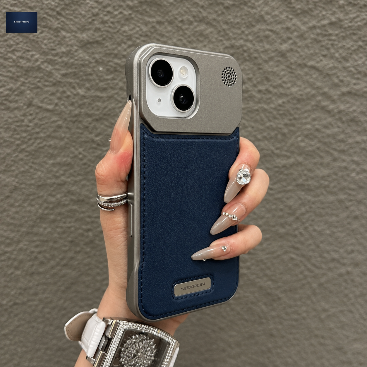 NEXRON PureAura Leather Case for iPhone 15