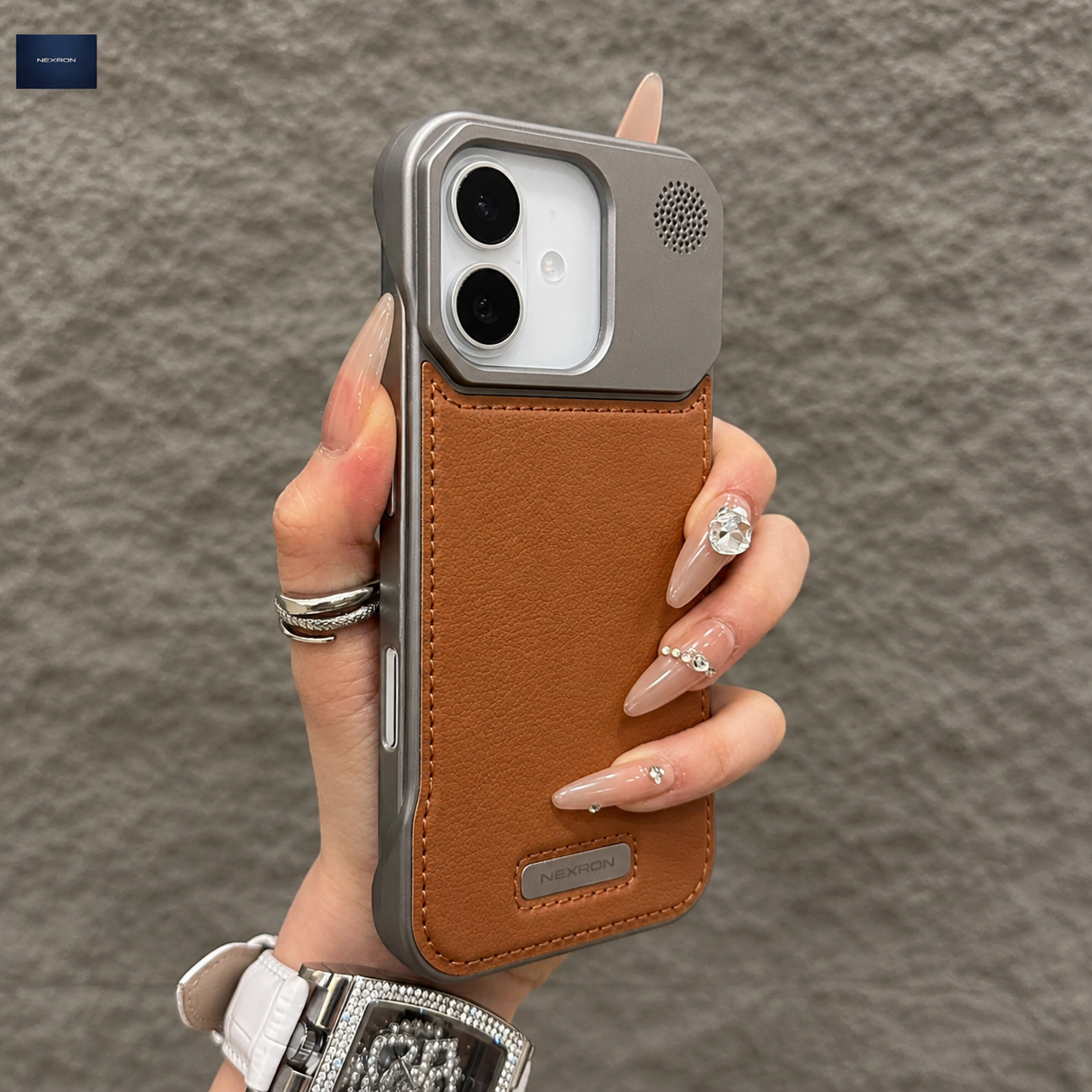 NEXRON PureAura Leather Case for iPhone 16