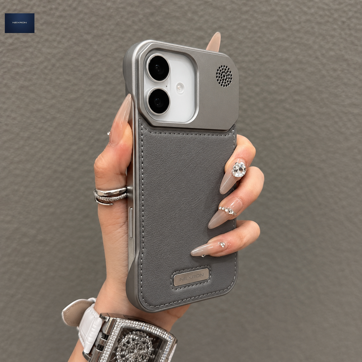 NEXRON PureAura Leather Case for iPhone 16