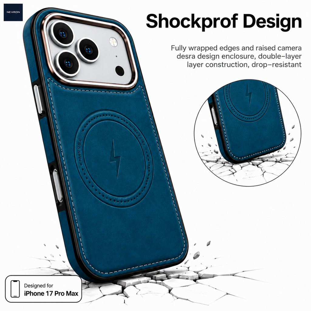 NEXRON Arc Leather Case for iPhone 17 Pro Max