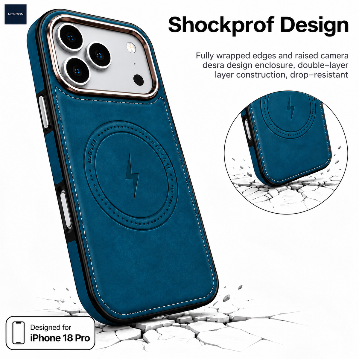 NEXRON Arc Leather Case for iPhone 18 Pro