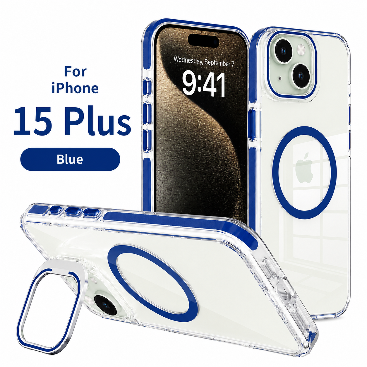 NEXRON CrystalArmor Stand Case for iPhone 15 Plus