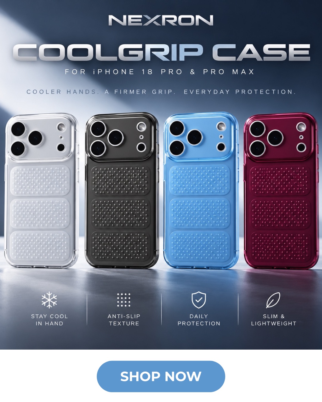 NEXRON CoolGrip Case for iPhone 18 Pro