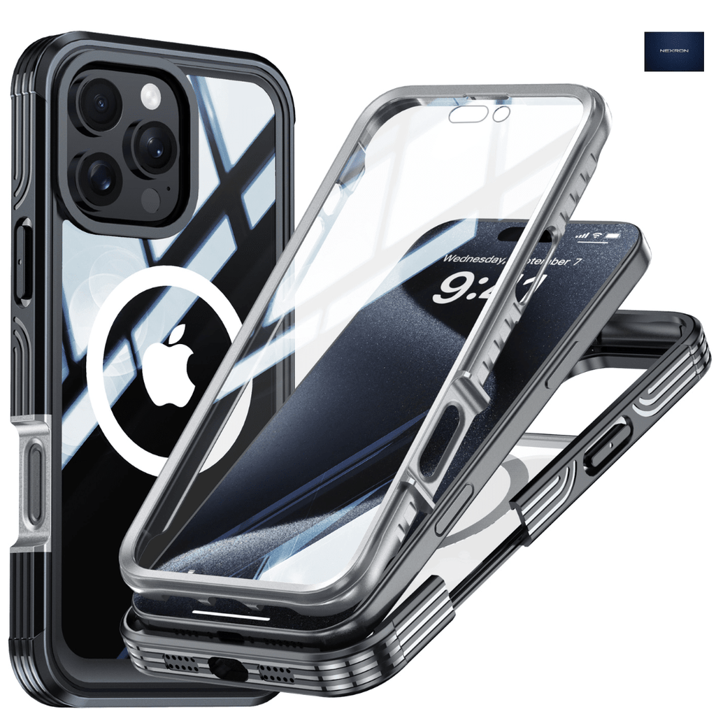 NEXRON 360 UltraGuard Case with Built-In Screen Protector for iPhone 14 Pro Max(Black) - NexRon