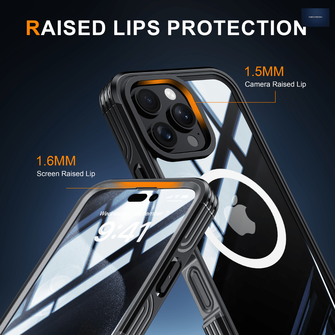 NEXRON 360 UltraGuard Case with Built-In Screen Protector for iPhone 14 Pro Max(Black) - NexRon