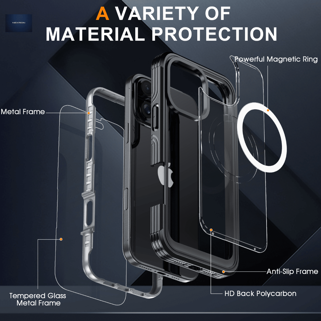 NEXRON 360 UltraGuard Case with Built-In Screen Protector for iPhone 14 Pro Max(Black) - NexRon