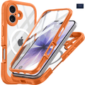 NEXRON 360 UltraGuard Case with Built-In Screen Protector for iPhone 17(Orange) - NexRon