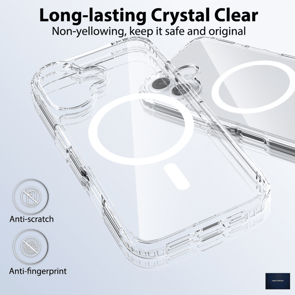 NEXRON Crystal Clear Anti-Yellow Case for iPhone 16 - NexRon