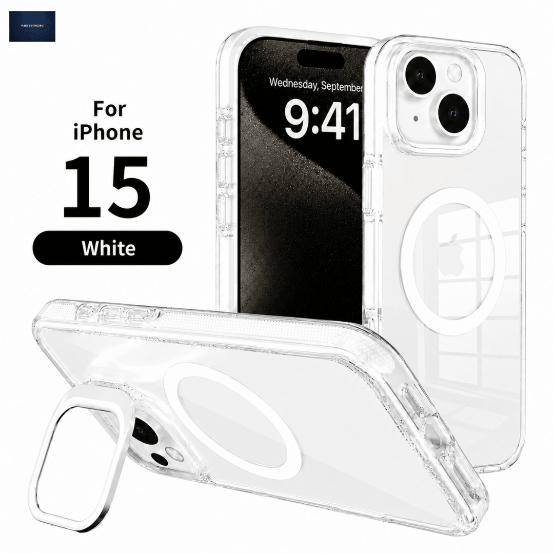 NEXRON CrystalArmor Stand Case for iPhone 15 - NexRon