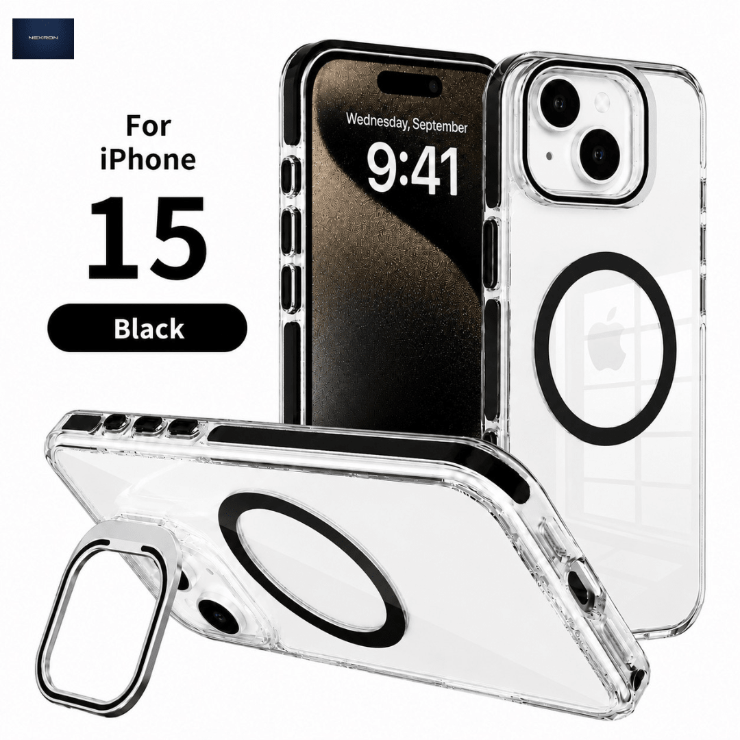 NEXRON CrystalArmor Stand Case for iPhone 15 - NexRon
