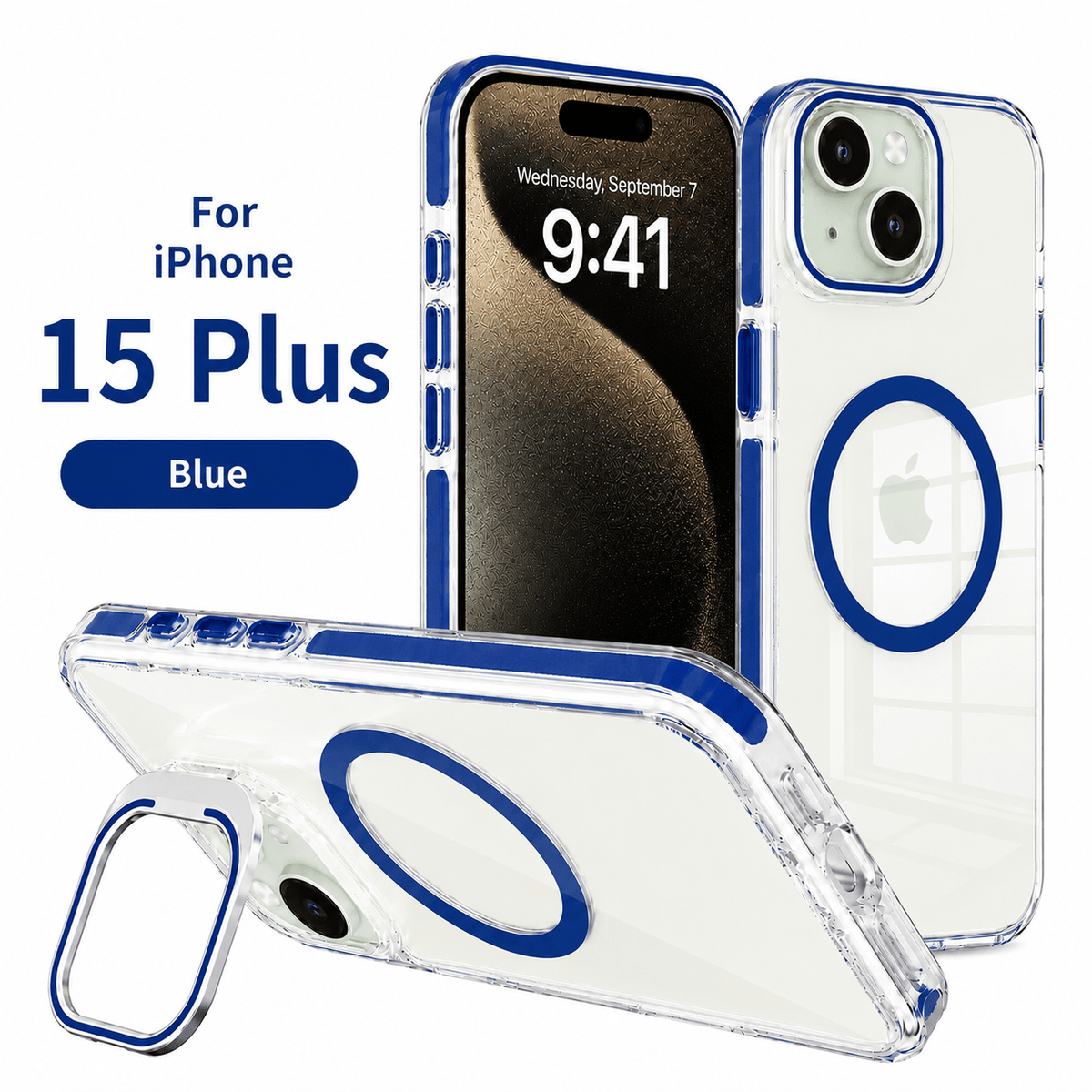 NEXRON CrystalArmor Stand Case for iPhone 15 Plus - NexRon
