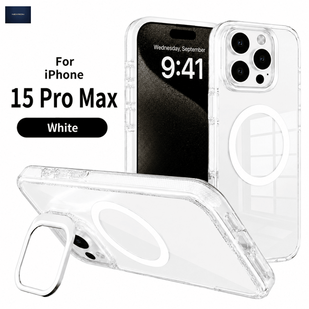 NEXRON CrystalArmor Stand Case for iPhone 15 Pro Max - NexRon