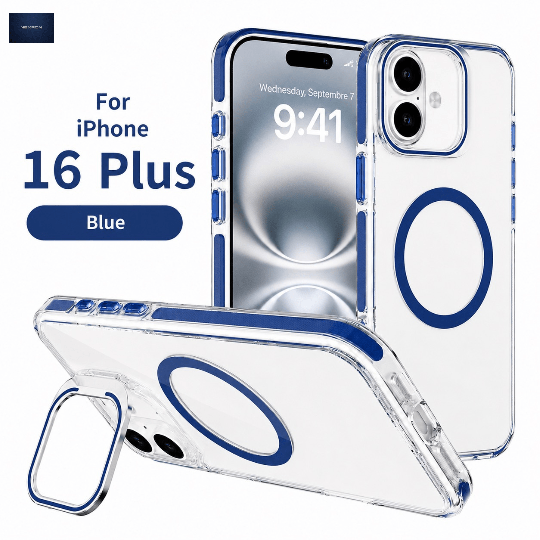 NEXRON CrystalArmor Stand Case for iPhone 16 Plus - NexRon