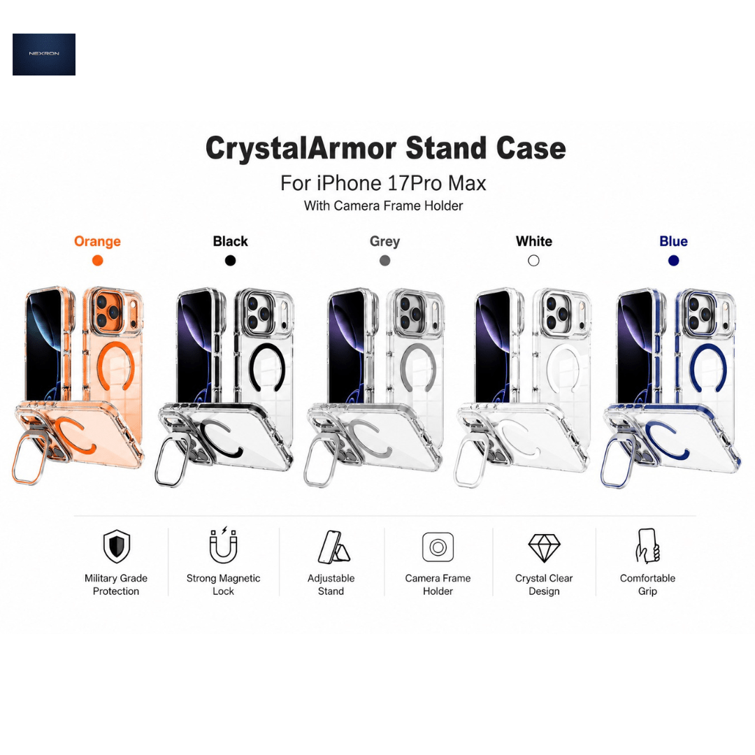 NEXRON CrystalArmor Stand Case for iPhone 17 Pro Max - NexRon