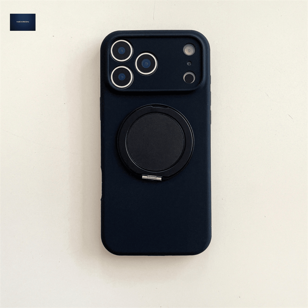 NEXRON RingStand Silicone Case for iPhone 17 Pro Max (Black) - NexRon