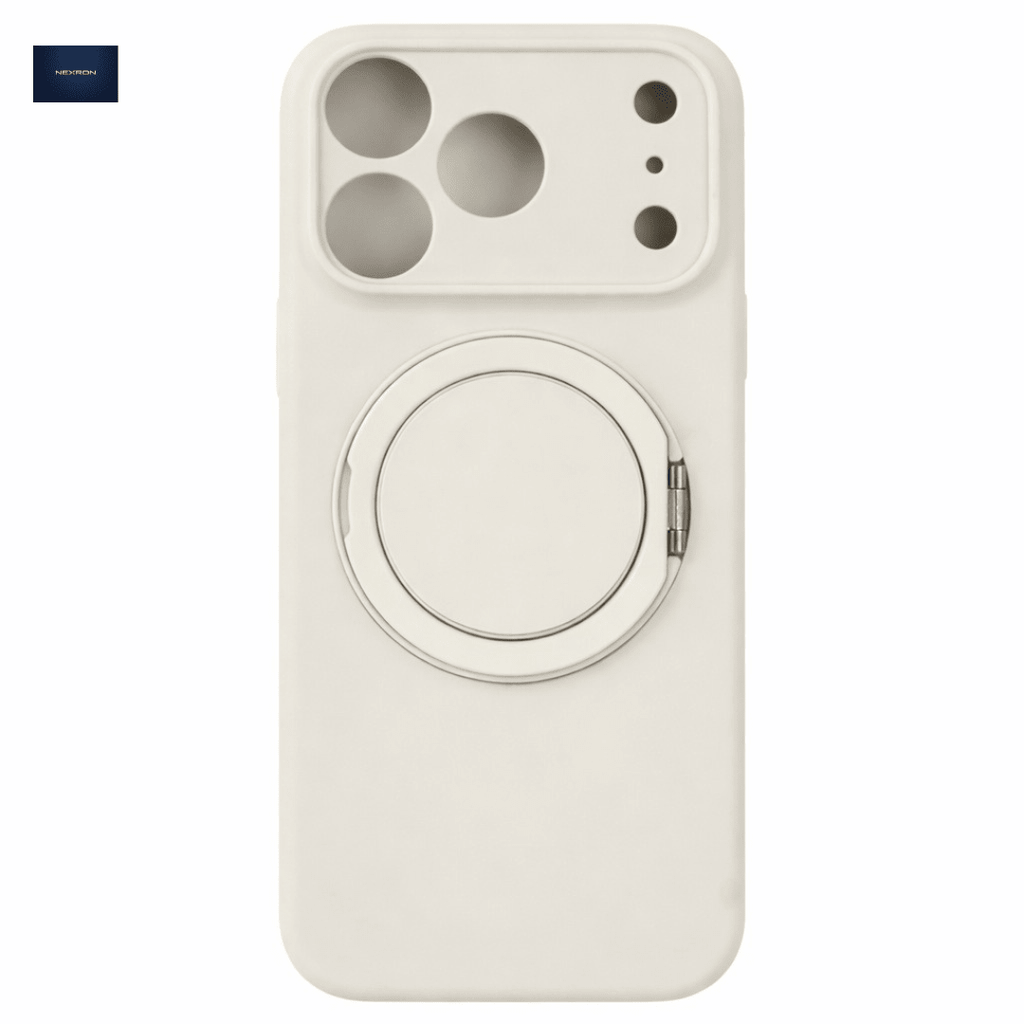 NEXRON RingStand Silicone Case for iPhone 17 Pro (White) - NexRon